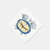 Funny Cartoon Alarm Uhr Quirky Weckte auf Serviette (Ecke)