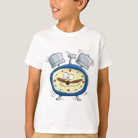 Funny Cartoon Alarm Uhr Quirky Weckte auf T-Shirt (Vorderseite)