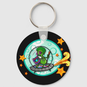 FUNNY CARTOON ALIEN ROUND KEY KETTE SCHLÜSSELANHÄNGER