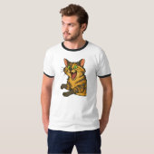 Funny Cartoon Angry Cat Illustration T-Shirt (Vorne ganz)