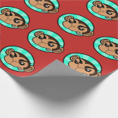 FUNNY CARTOON ANGRY MONKEY WRAPPING PAPIER GESCHENKPAPIER (Ecke)