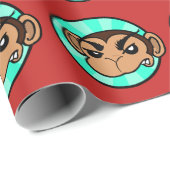 FUNNY CARTOON ANGRY MONKEY WRAPPING PAPIER GESCHENKPAPIER (Rolleneckpunkt)
