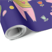 Funny Cartoon Animals Sing Happy Birthday Geschenkpapier (Rolleneckpunkt)