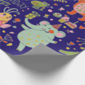 Funny Cartoon Animals Sing Happy Birthday Geschenkpapier (Ecke)