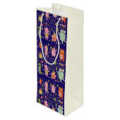 Funny Cartoon Animals Sing Happy Birthday Geschenktüte Für Weinflaschen (Rückseite Schrägansicht)