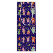 Funny Cartoon Animals Sing Happy Birthday Geschenktüte Für Weinflaschen (Rückseite)