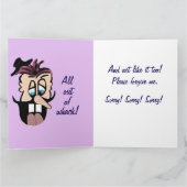 Funny Cartoon Apology  Karte (Innenseite)