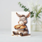 Funny Cartoon Apple Pie Donkey Postkarte (Stehend Vorderseite)