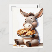 Funny Cartoon Apple Pie Donkey Postkarte (Vorne/Hinten)