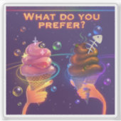 Funny Cartoon Aufkleber Eiscreme Motivierend (Vorderseite)