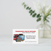 Funny Cartoon Automotive Mechanical Auto Visitenkarte (Stehend Vorderseite)