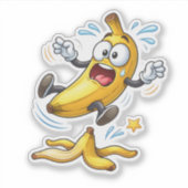 Funny Cartoon Banana Custom-Cut Vinyl Sticker (Vorderseite)