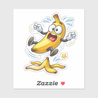 Funny Cartoon Banana Custom-Cut Vinyl Sticker