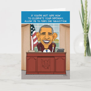Funny Cartoon Barack Obama Geburtstagskarte Karte