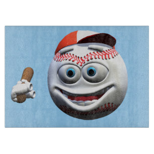 Funny Cartoon Baseball mit Bat Schneidebrett
