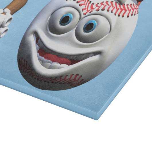 Funny Cartoon Baseball mit Bat Schneidebrett (Ecke)