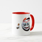 Funny Cartoon Baseball mit Bat Tasse (VorderseiteRechts)