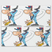 Funny Cartoon Baseball Pitcher Tauchen Geschenkpapier (Flach)