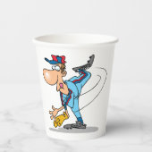 Funny Cartoon Baseball Pitcher Tauchen Pappbecher (Vorderseite)