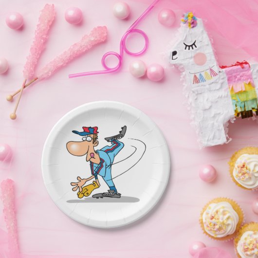 Funny Cartoon Baseball Pitcher Tauchen Pappteller (Party)