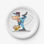 Funny Cartoon Baseball Pitcher Tauchen Pappteller (Vorderseite)