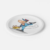 Funny Cartoon Baseball Pitcher Tauchen Pappteller (Schrägansicht)