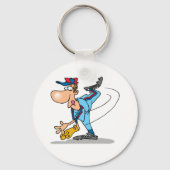 Funny Cartoon Baseball Pitcher Tauchen Schlüsselanhänger (Vorderseite)