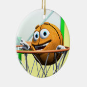 Funny Cartoon Basketball in einem Hoop Keramik Ornament (Rechts)