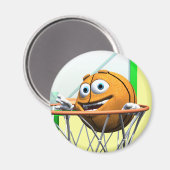 Funny Cartoon Basketball in einem Hoop Magnet (Vorderseite/Rückseite)