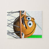 Funny Cartoon Basketball in einem Hoop Puzzle (Horizontal)