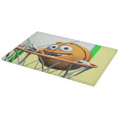 Funny Cartoon Basketball in einem Hoop Schneidebrett (Ecke)