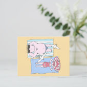 Funny Cartoon Beach Holiday Sunbader Postkarte (Stehend Vorderseite)