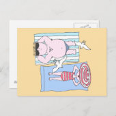 Funny Cartoon Beach Holiday Sunbader Postkarte (Vorne/Hinten)