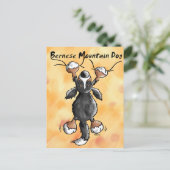 Funny Cartoon Bernese Mountain Dog Postcard Postkarte (Stehend Vorderseite)