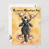 Funny Cartoon Bernese Mountain Dog Postcard Postkarte (Vorne/Hinten)