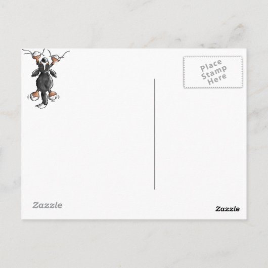 Funny Cartoon Bernese Mountain Dog Postcard Postkarte (Rückseite)