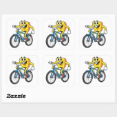 Funny Cartoon Bicycle Riding Character Sticker (Blatt)