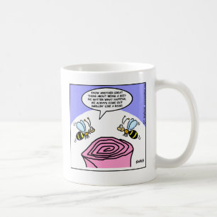 Funny Cartoon Bienen riechen wie ein Rose Gärtner Kaffeetasse
