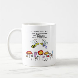 Funny Cartoon Bienen und Blume in Springtime Kaffeetasse