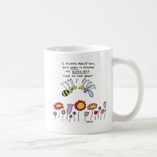 Funny Cartoon Bienen und Blume in Springtime Kaffeetasse