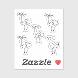 Funny Cartoon Bird Custom-Cut Vinyl Stickers Aufkleber