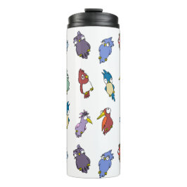 Funny Cartoon Birds Thermal Tumbler Thermosbecher
