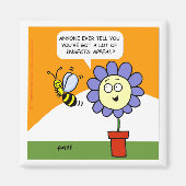 Funny Cartoon Blume und Biene mit Insekten Appeal Magnet (Vorne)