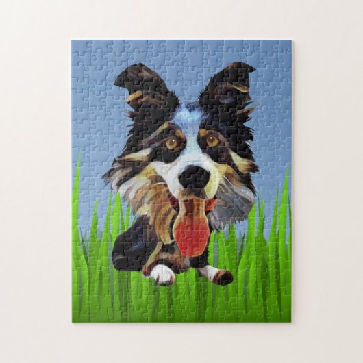 Funny Cartoon Border Collie 252 Piece Puzzle (Vertikal)