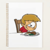 Funny Cartoon Boy Begeistert für das Abendessen Planer (Vorderseite)