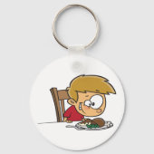 Funny Cartoon Boy Begeistert für das Abendessen Schlüsselanhänger (Rückseite)