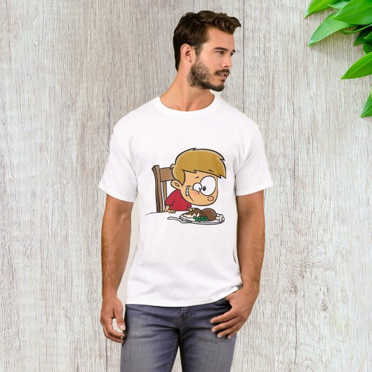 Funny Cartoon Boy Begeistert für das Abendessen T-Shirt