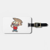 Funny Cartoon Boy mit Braces Smile Gepäckanhänger (Vorderseite horizontal)