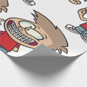 Funny Cartoon Boy mit Braces Smile Geschenkpapier