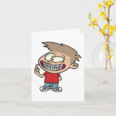 Funny Cartoon Boy mit Braces Smile Karte (Gelbe Blume)